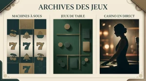 Mosaïque abstraite représentant machines à sous, jeux de table et casino en direct sans logo commercial
